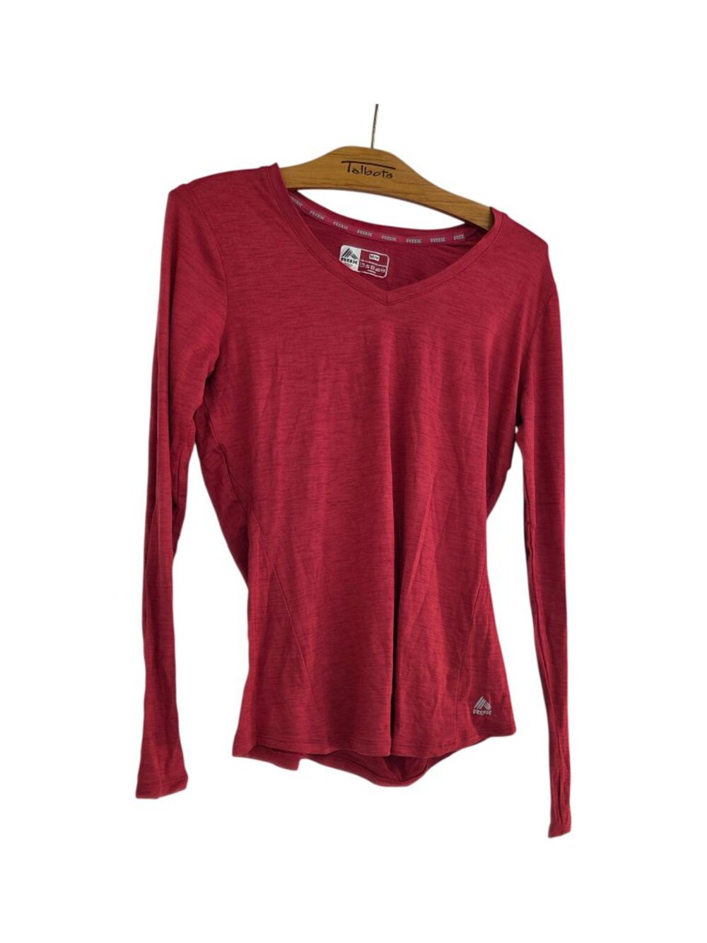 RBX Womens Small Space Dye V Neck Activewear T Shirt Maroon/ Red Workout Top NWT